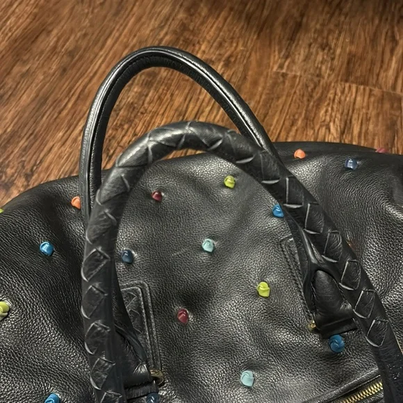 Tehra B polka dot Black Leather Handbag - Picture 5 of 9